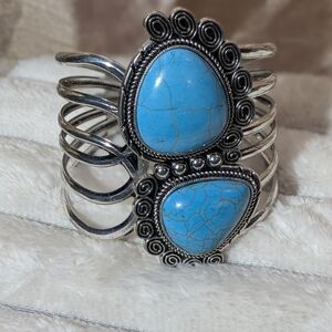 Turquoise and Silver Women's Cuff Bracelet